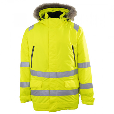 Зимняя рабочая куртка-парка BRODEKS KW 220 PLUS, желтый баннер, фото, картинка, как выглядит
