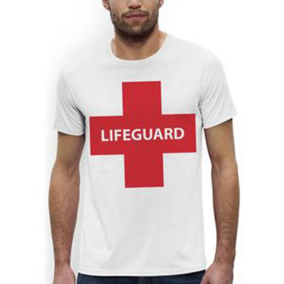 Трикотажная мужская футболка. Lifeguard. фото, изображение, баннер