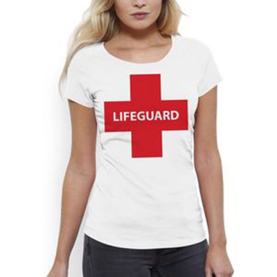 Трикотажная женская футболка. Lifeguard. фото, изображение, баннер