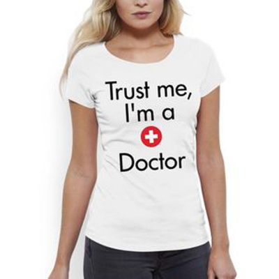 Трикотажная женская футболка. Trust me, I'm a Doctor. фото, изображение, баннер